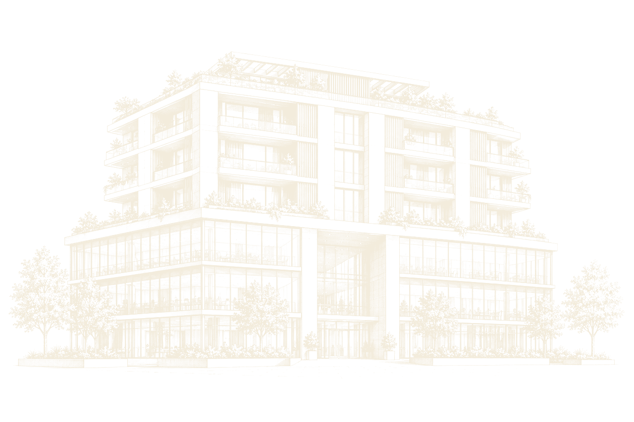 Modern commercial building with integrated ELV solutions in UAE